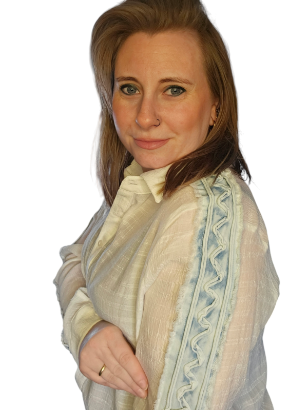Blouse met jeansdetail