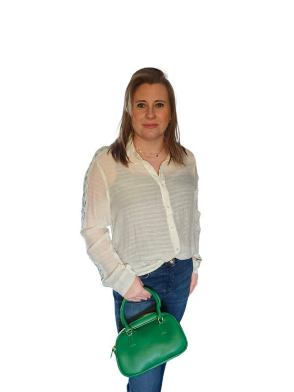 Blouse met jeansdetail
