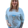 Streep blouse incl ketting
