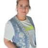 Geborduurde denim gilet