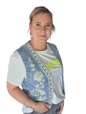 Geborduurde denim gilet