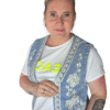 Geborduurde denim gilet