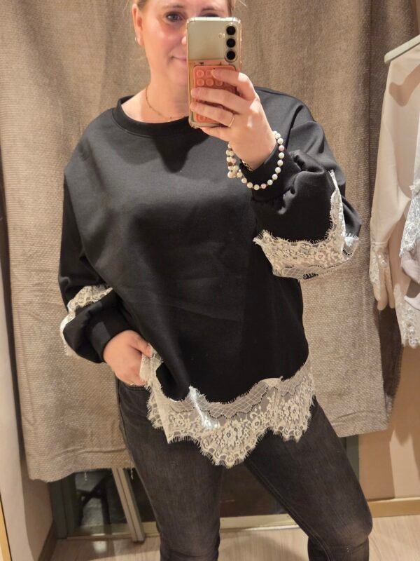 Soft jogger trui met kant