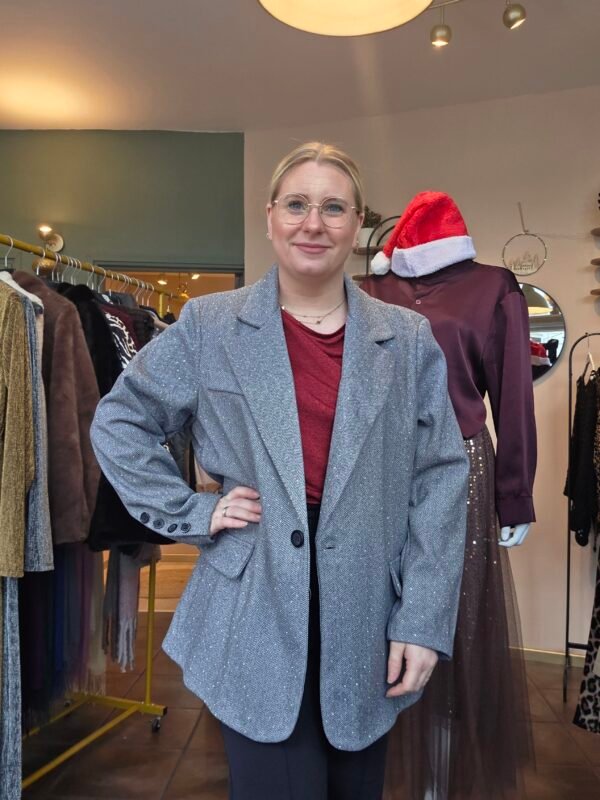 Oversized glitter blazer