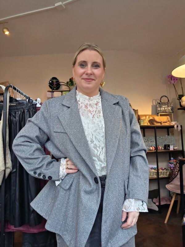 Oversized glitter blazer