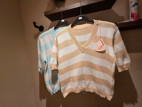 Gehaakte streep shirt