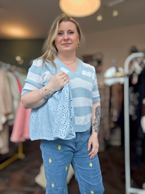 Gehaakte streep shirt